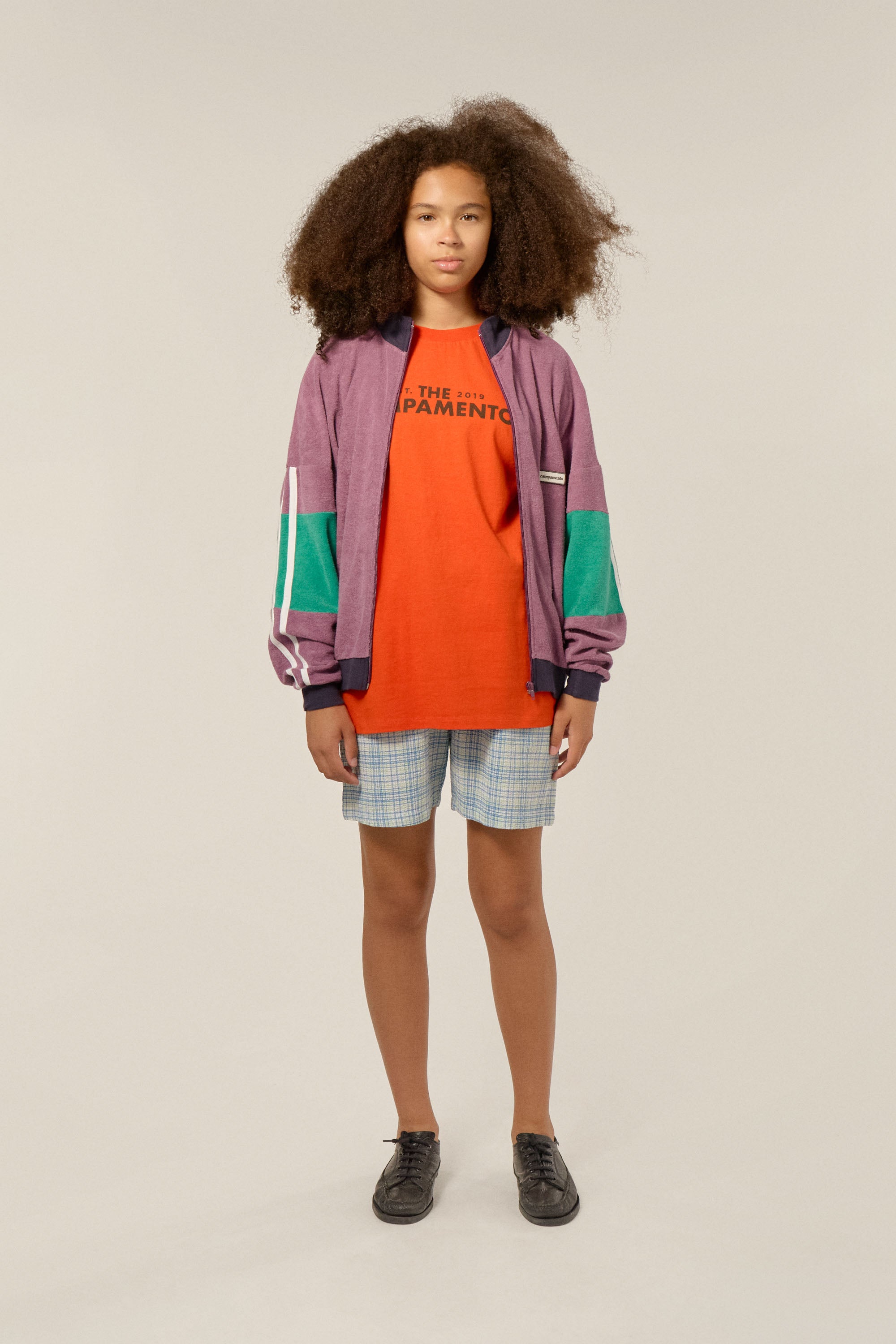 <The Campamento>PURPLE COLOR BLOCK KIDS ZIPPED SWEATSHIRT（2-8Y）