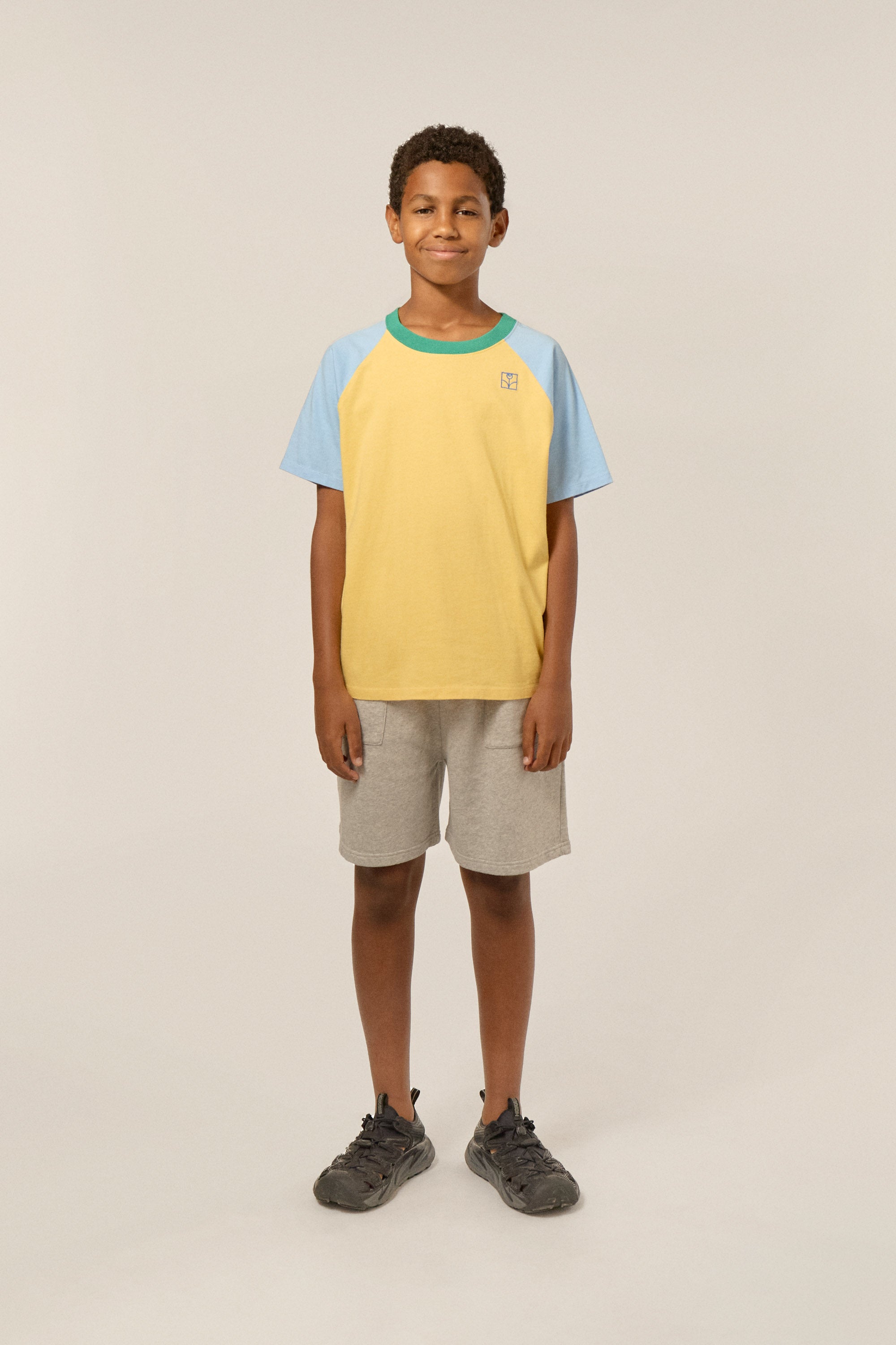 <The Campamento>COLOR BLOCK YELLOW KIDS TSHIRT（2-6Y）