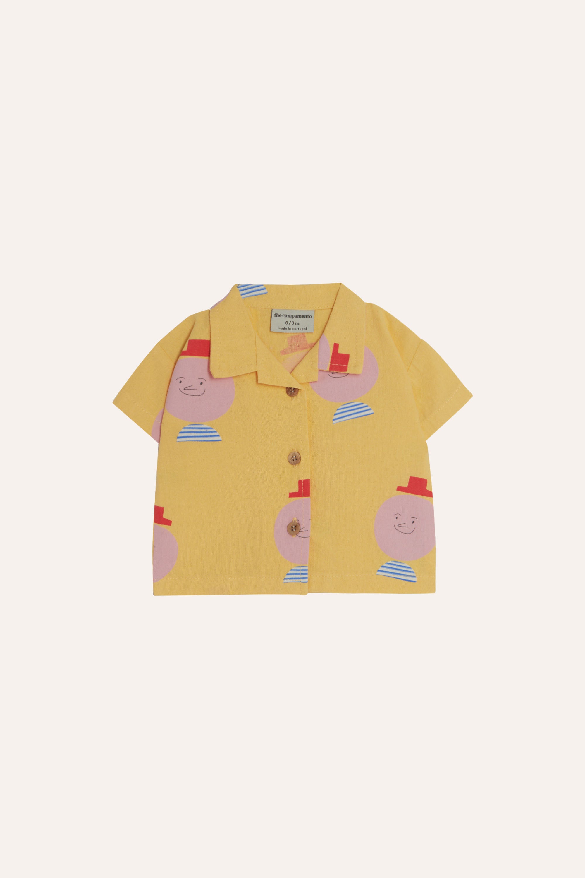 <The Campamento>MR. HAPPY MAN ALLOVER KIDS SHIRT（12M-8Y）