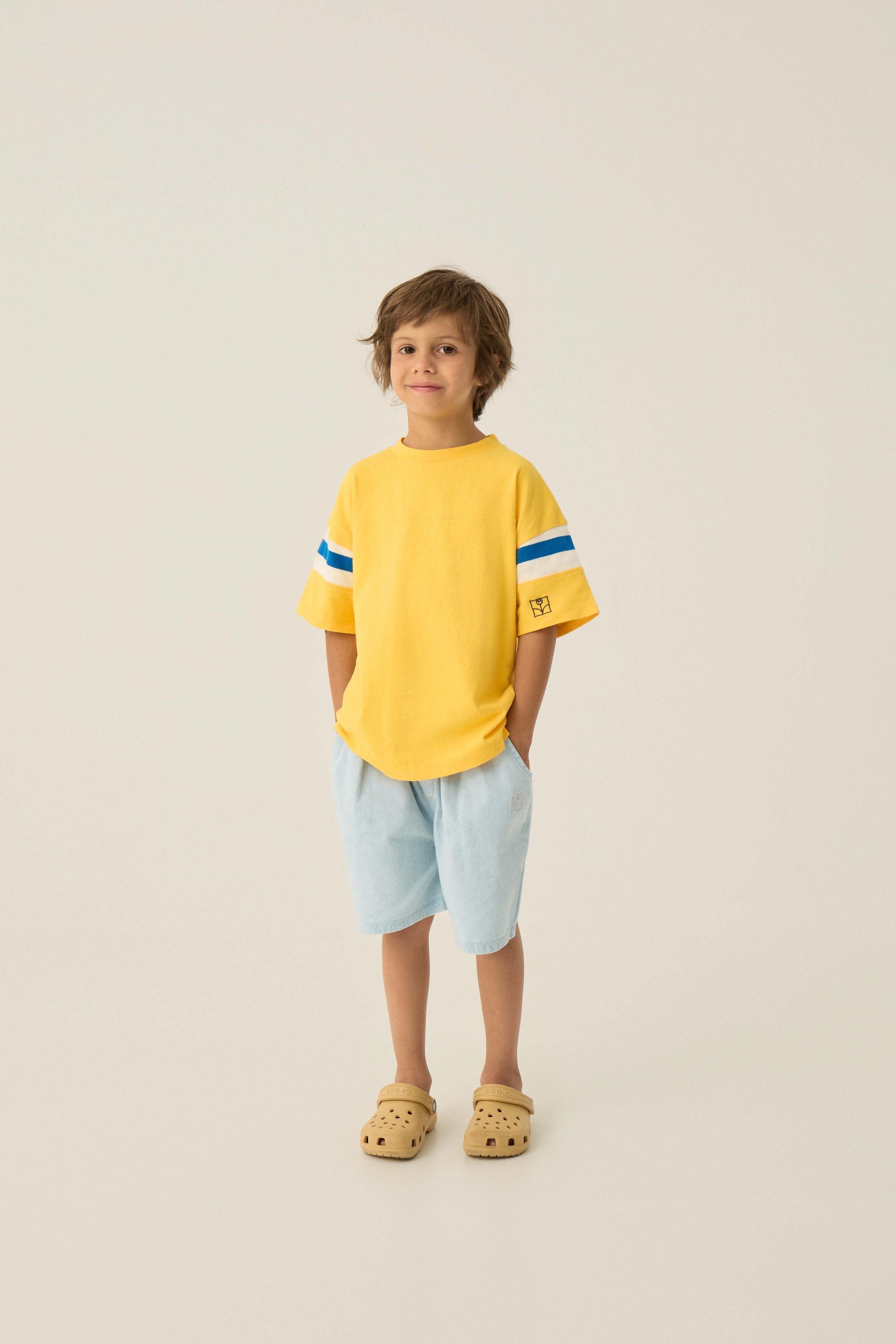 <The Campamento> Bicolor Bands Yellow Tshirt　
