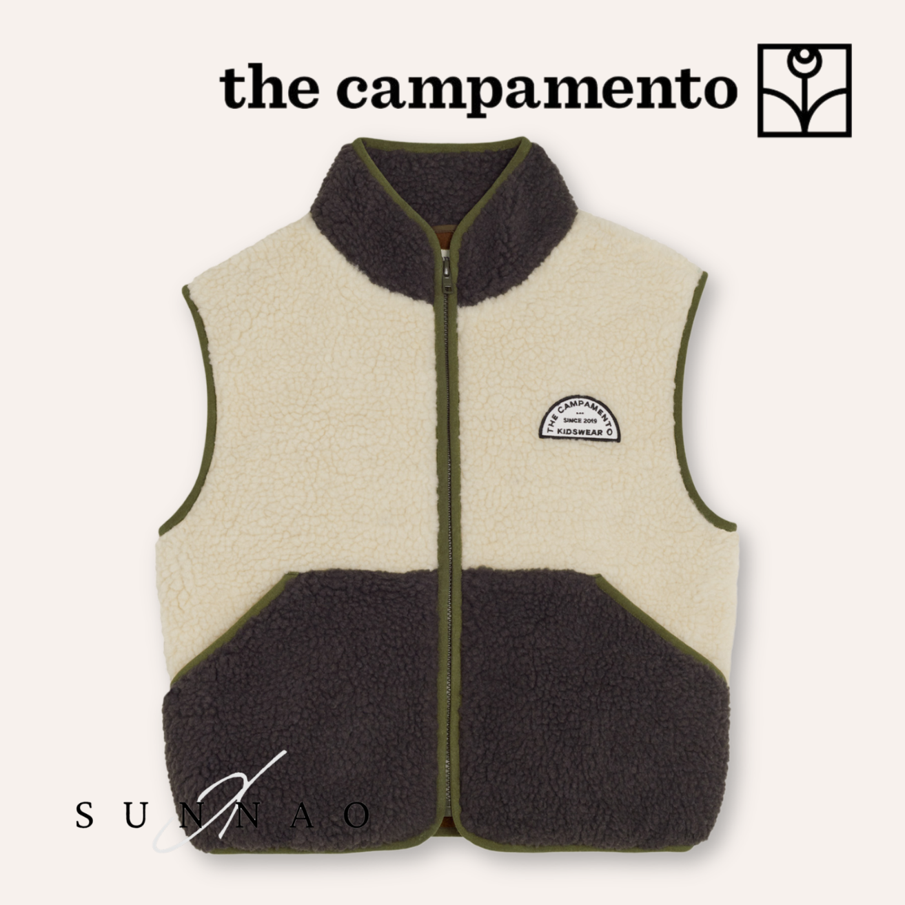 <The Campamento> Ecru Teddy Vest - ECRU　