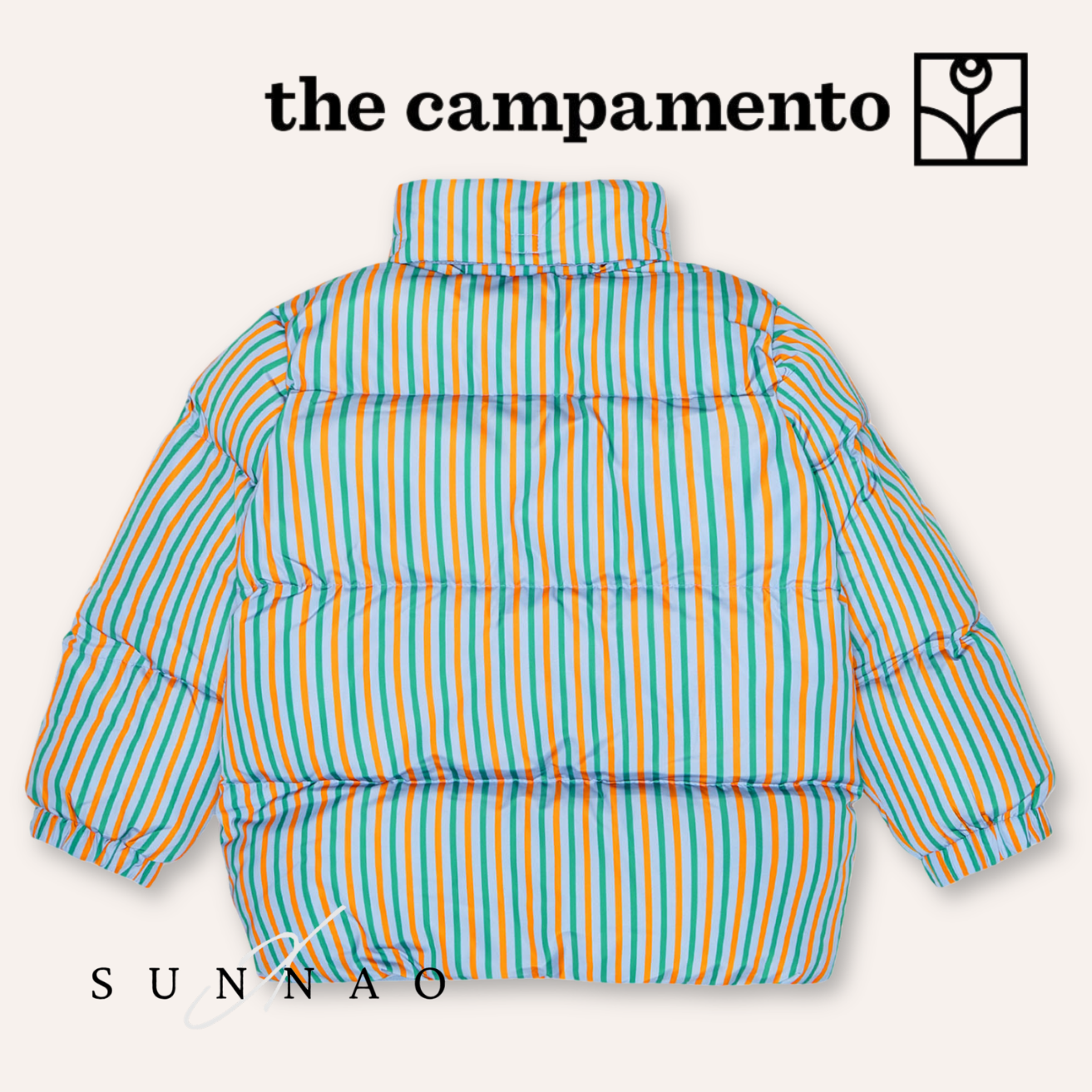 <The Campamento> Stripes Puffer Jacket - GREEN　