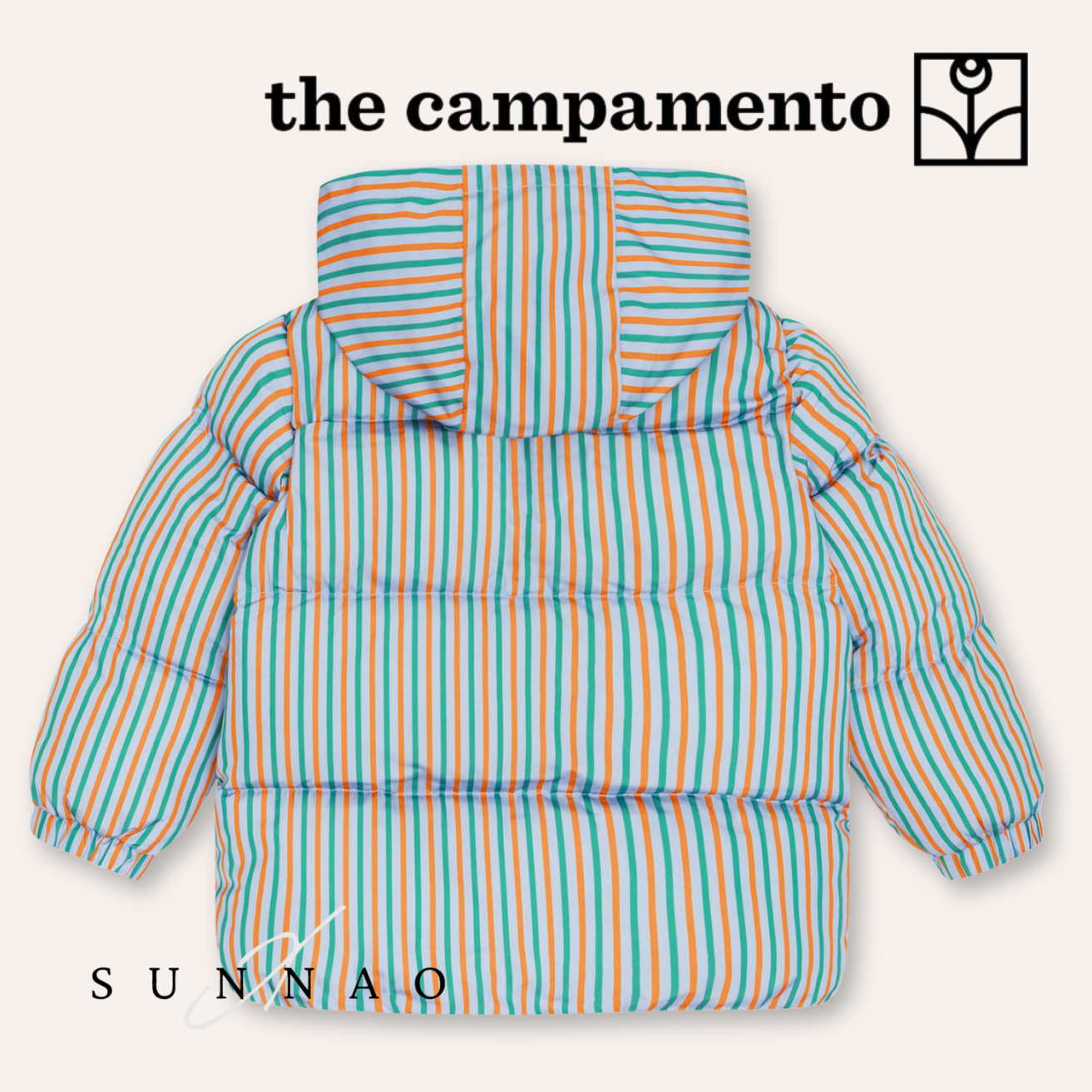 <The Campamento> Stripes Puffer Jacket - GREEN　