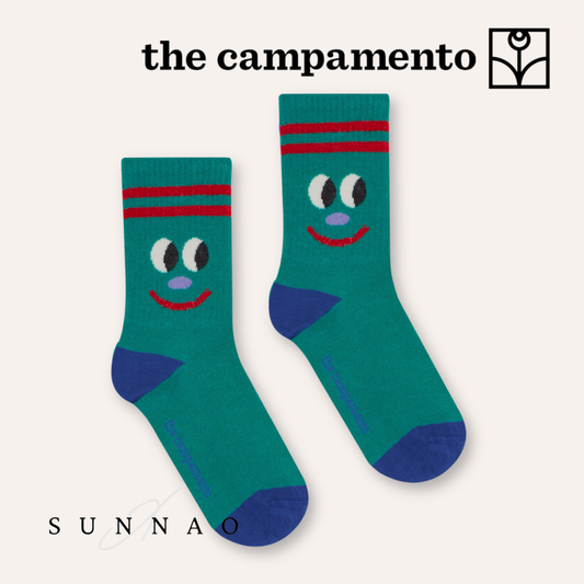 <The Campamento> Smiling Face Socks - GREEN