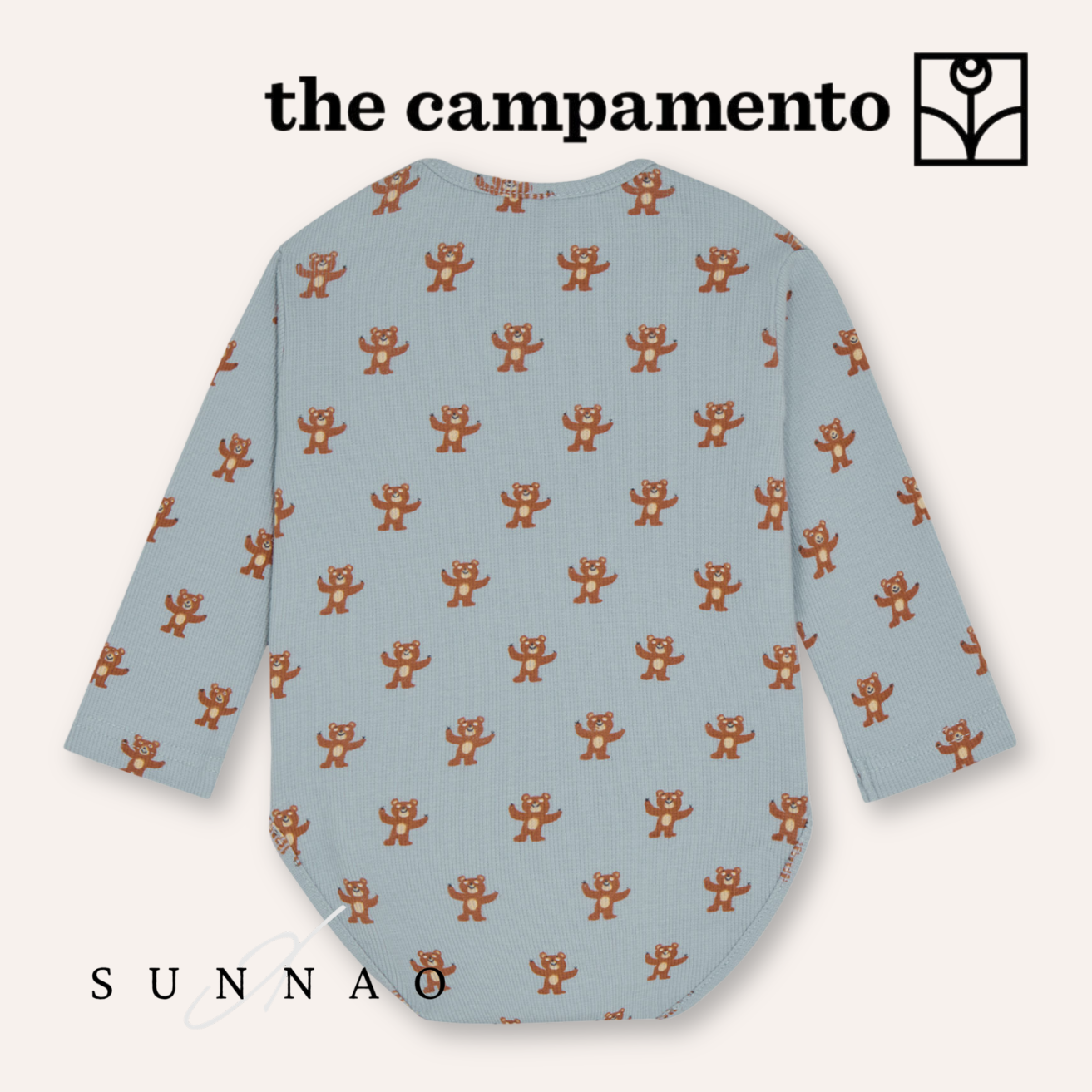 <The Campamento> Happy Bears Baby Body - LIGHT BLUE　