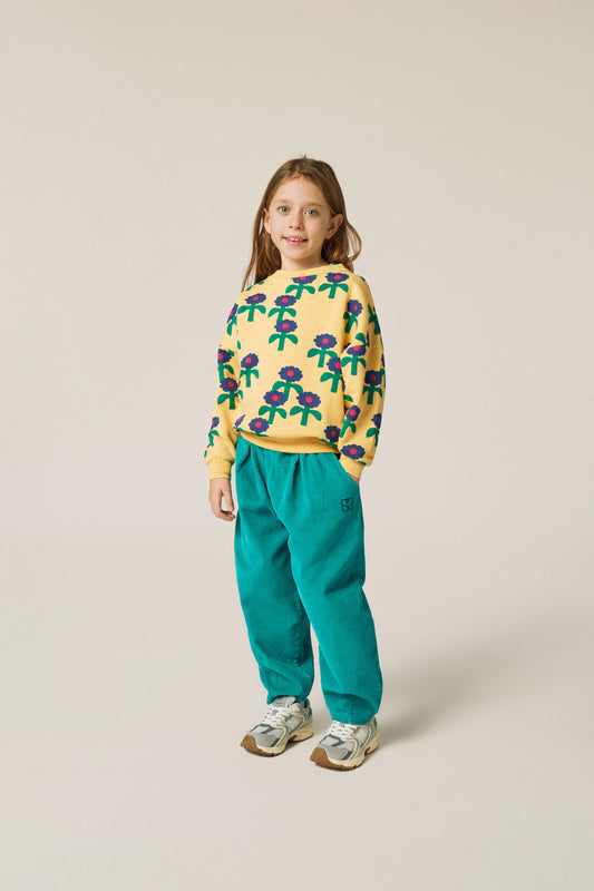<The Campamento> Blue Daisies Allover Sweatshirt - YELLOW　