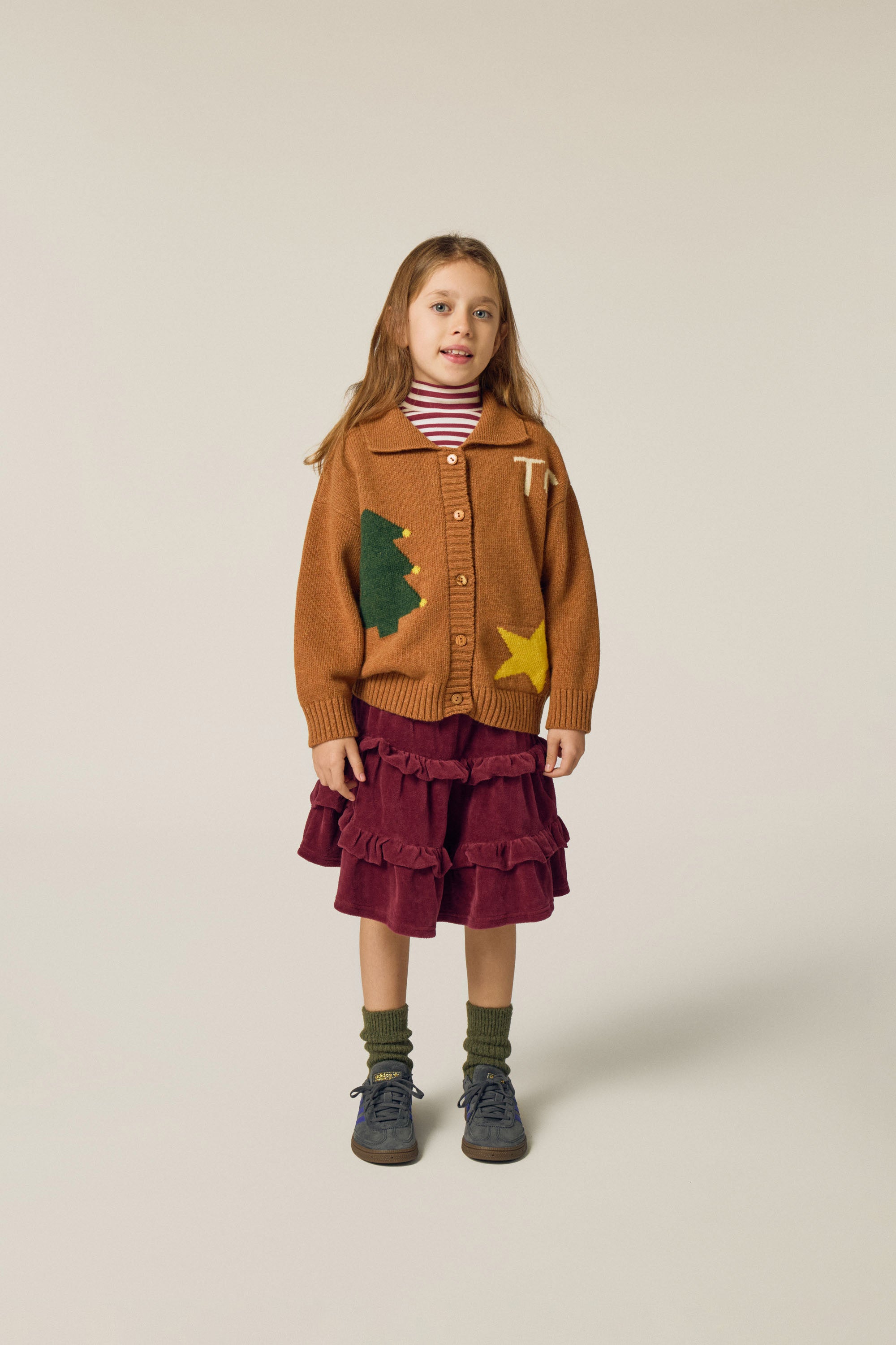<The Campamento> Burgundy Stripes Turtle Neck Tshirt - BURGUNDY　