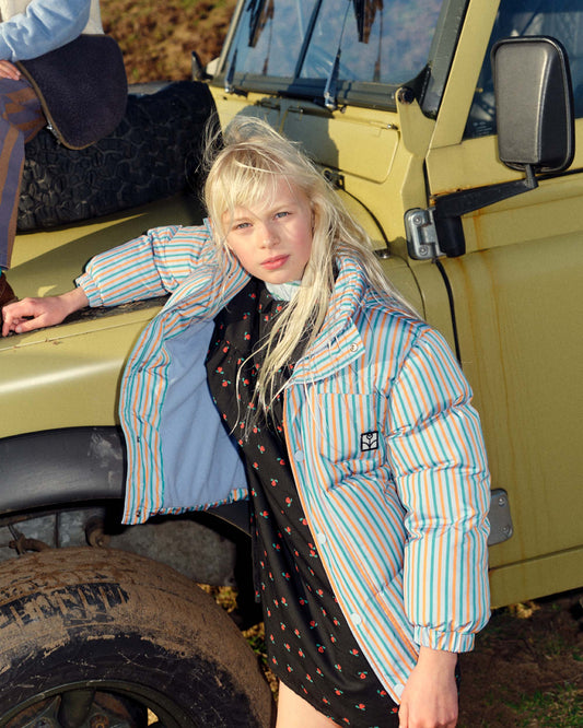 <The Campamento> Stripes Puffer Jacket - GREEN　