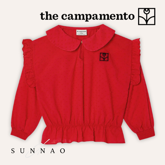 <The Campamento> RED LONG SLEEVES BLOUSE