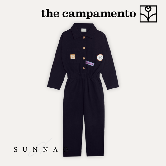 <The Campamento>BLUE WASHED LONG SLEEVES KIDS OVERALL