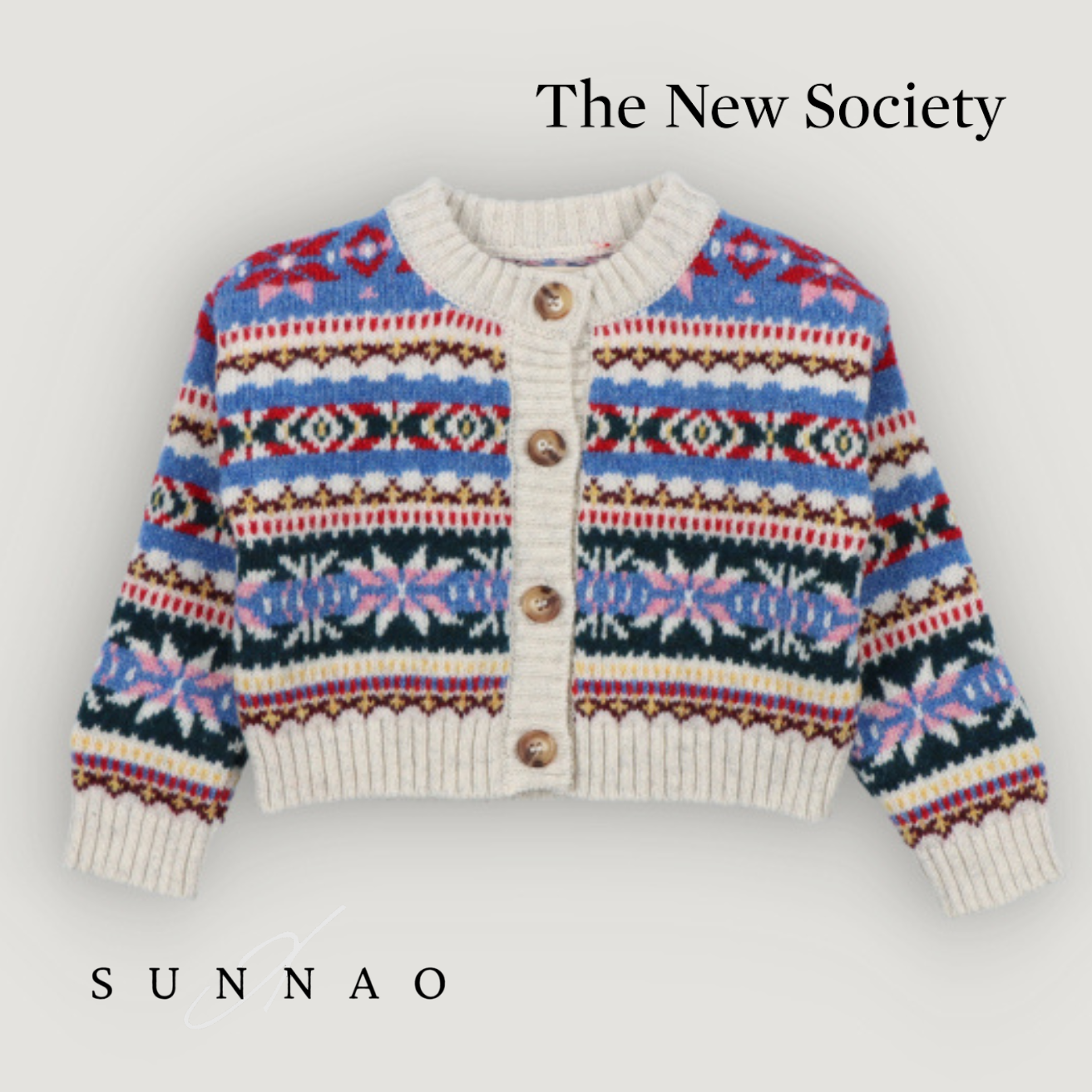 <The New Society> Caia Baby Cardigan - Caia Jacquard
