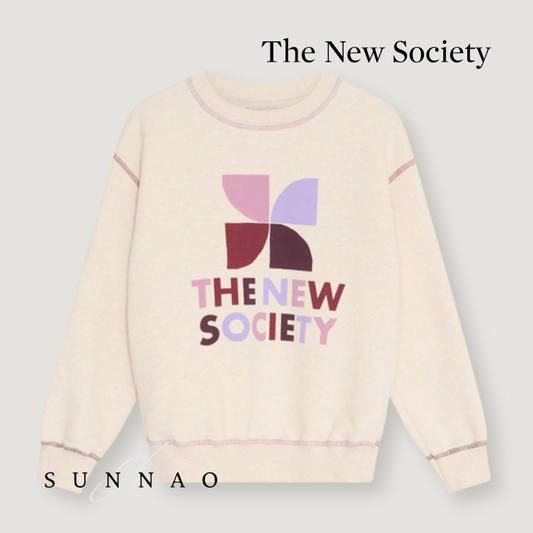 <The New Society> TNS Logo Sweatshirt Whisper White Melange Multicolor - Whisper White Melange Multicolor
