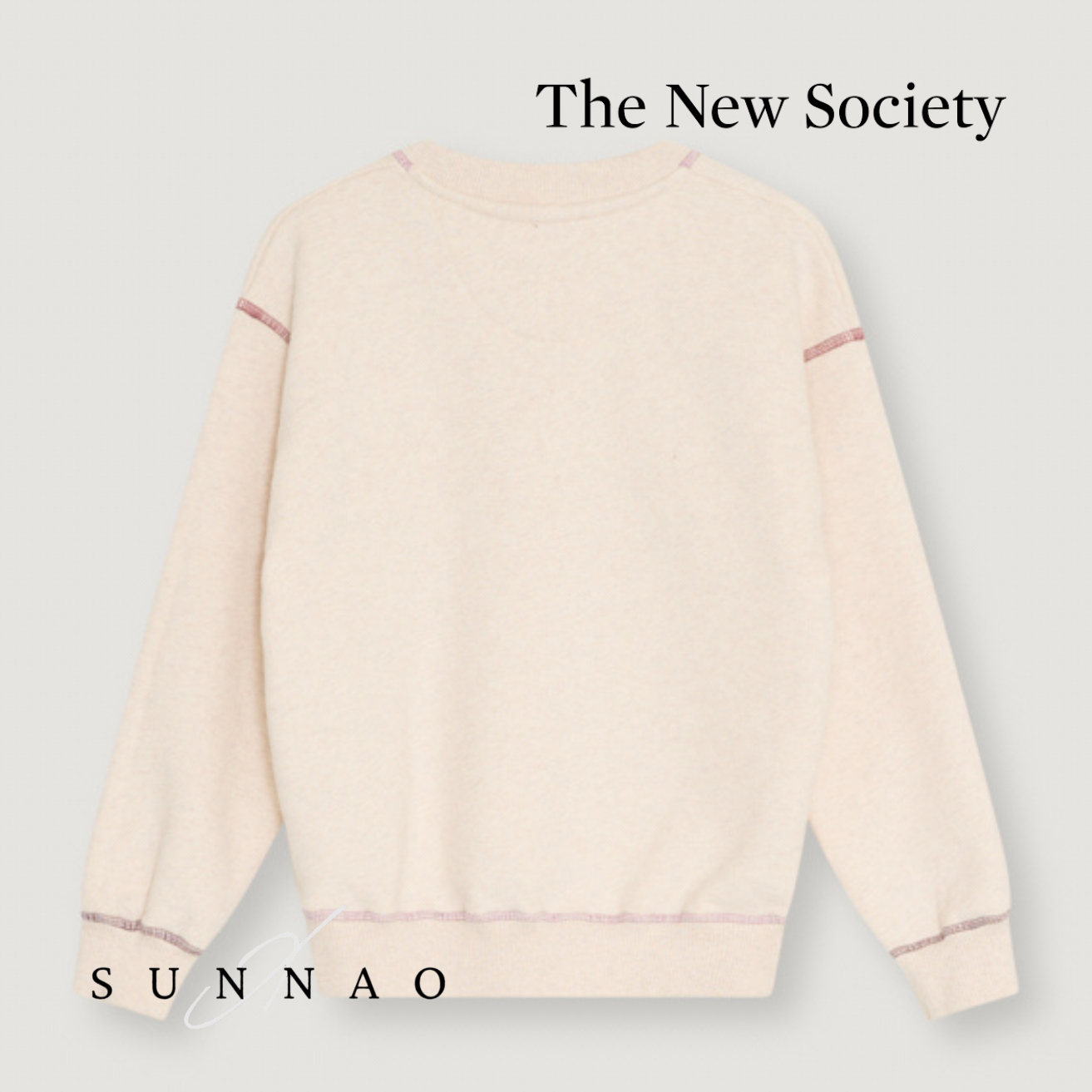 <The New Society> TNS Logo Sweatshirt Whisper White Melange Multicolor - Whisper White Melange Multicolor