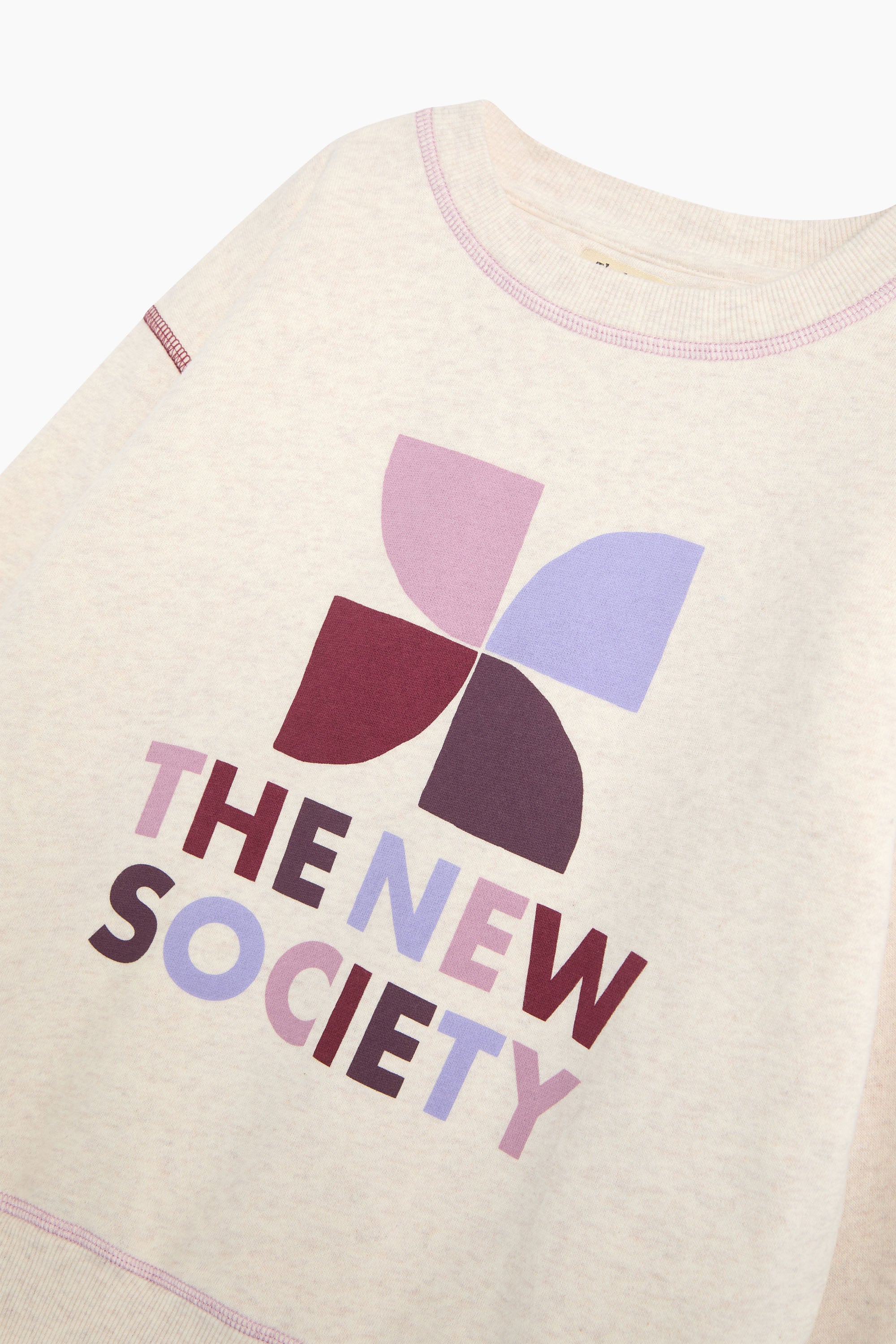 <The New Society> TNS Logo Sweatshirt Whisper White Melange Multicolor - Whisper White Melange Multicolor