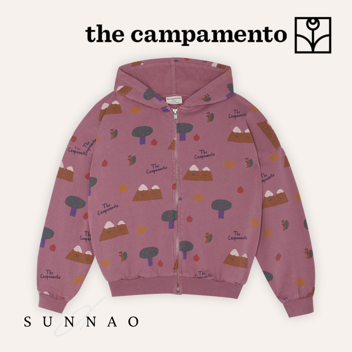 <The Campamento> MOUNTAINS ZIPPED SWEATSHIRT