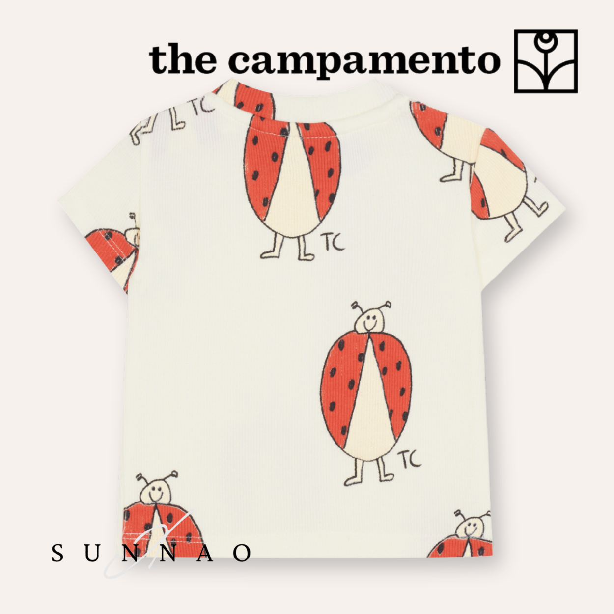 <The Campamento> Ladybug Allover Ecru Baby Tshirt　