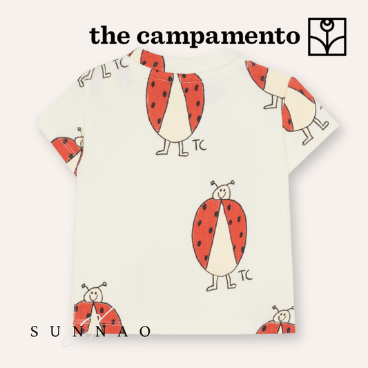 <The Campamento> Ladybug Allover Ecru Baby Tshirt　