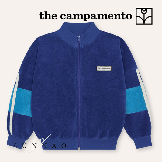 <The Campamento> Blue Color Block Zipped Sweatshirt　