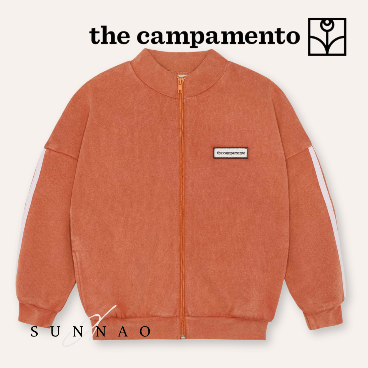 <The Campamento> Red Washed Zipped Sweatshirt　