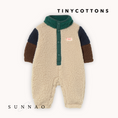 Gallery viewerに画像を読み込む, <TINYCOTTONS> COLOR BLOCK POLAR SHERPA ONE-PIECE - dark green

