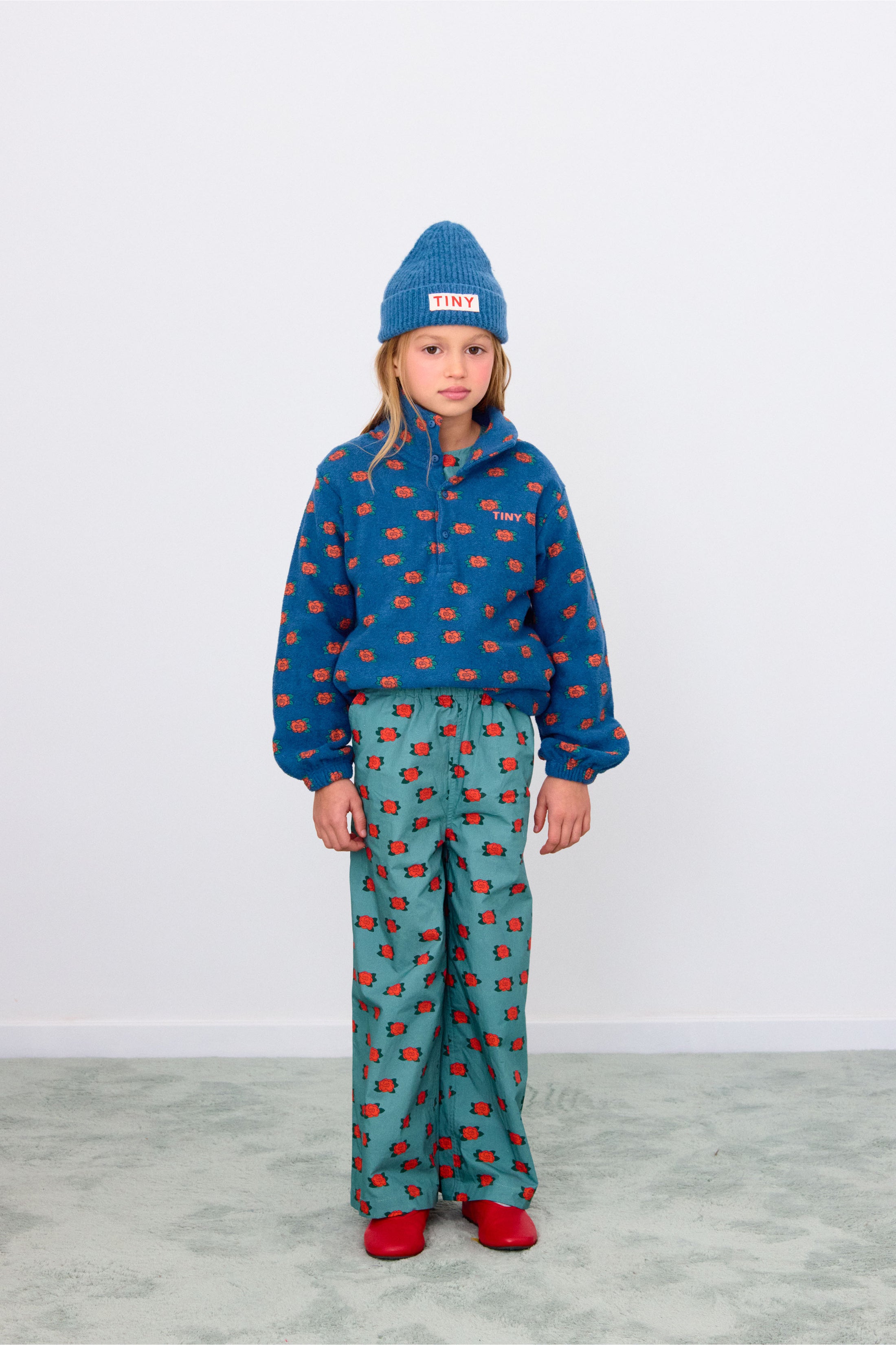 <TINYCOTTONS> CAMELIAS MOCKNECK SWEATSHIRT - light navy　