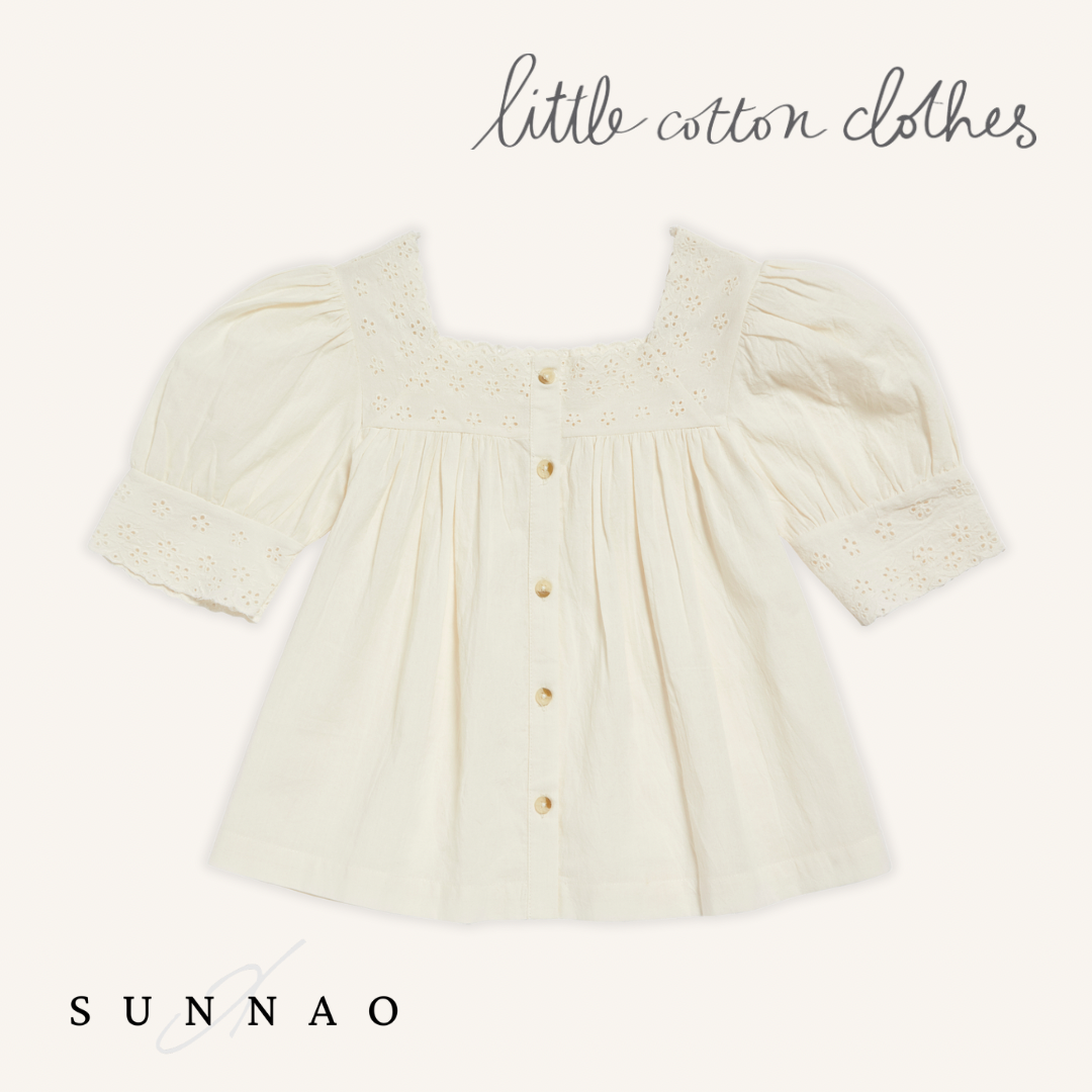 【送料無料】<Little Cotton Clothes> Thea Blouse in Off White（2-6Y）