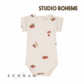 Gallery viewerに画像を読み込む, 【予約／送料無料】<STUDIO BOHEME PARIS> BODYSUIT BAMA - OFF WHITE / TOMATO（12M-24M）
