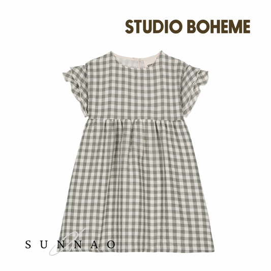 【予約／送料無料】<STUDIO BOHEME PARIS> DRESS COUSINE - GINGHAM（18M-6Y）