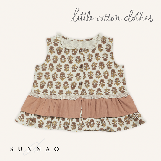 【送料無料】<Little Cotton Clothes> Bonnie blouse Jaipur Floral in Tea Rose（2-7Y）