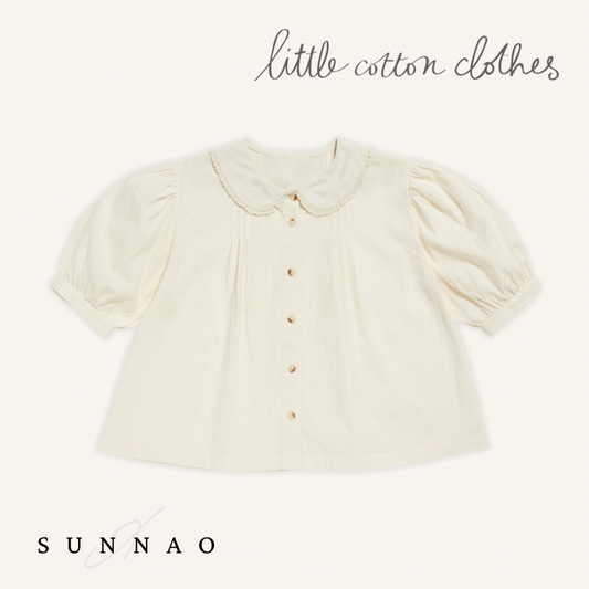 【送料無料】<Little Cotton Clothes> Organic Gabriella Blouse - Off-white（12M-6Y）