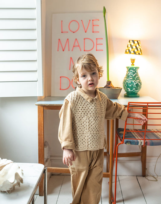 <YAARN>Woolen Vest ROWAN - Full Vanilla