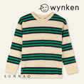 Gallery viewerに画像を読み込む, <Wynken> TRIPLE STRIPE LONG SLEEVE TEE - NAVY / GREEN WITH PALE LEMON　
