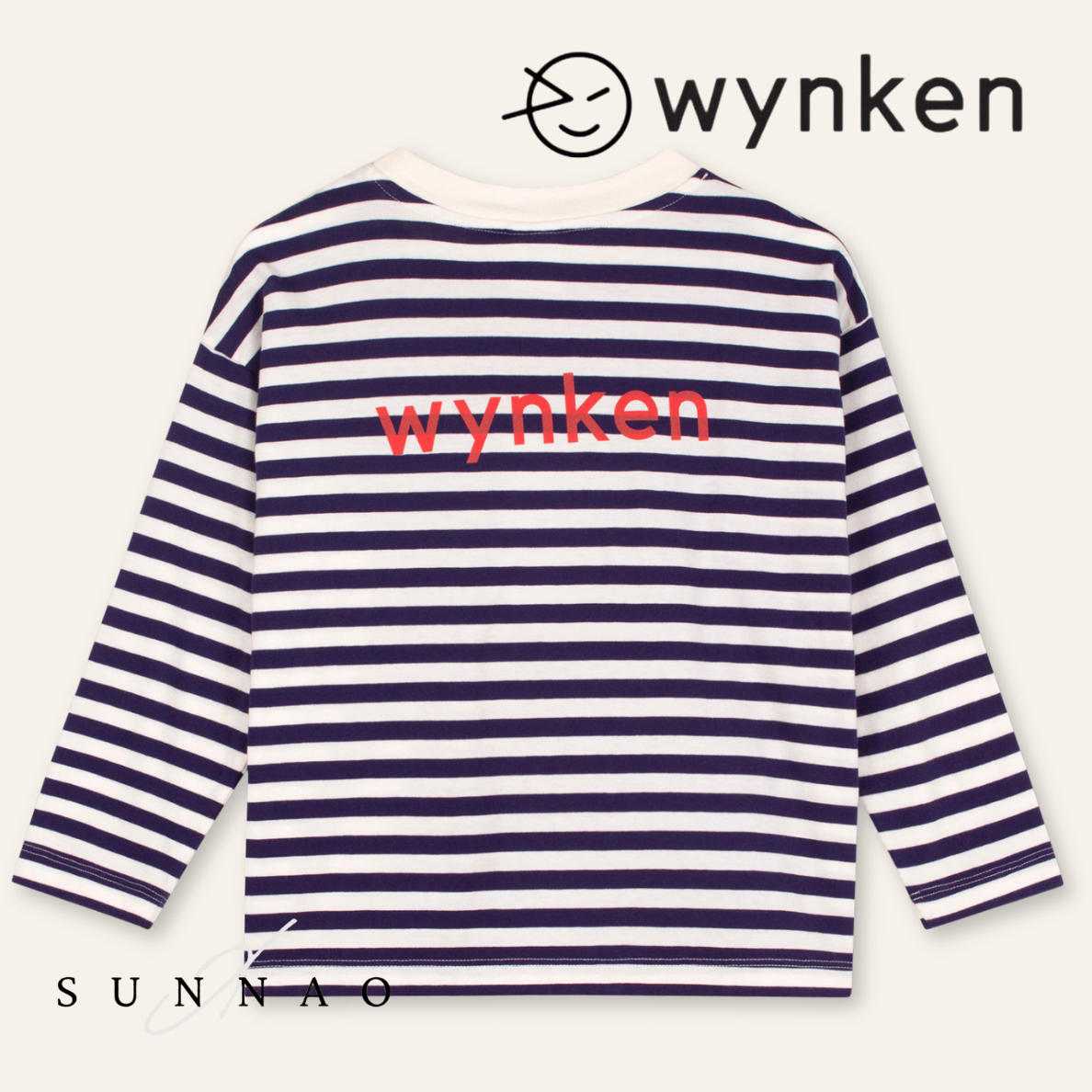 <Wynken> WYNKEN LONG SLEEVE POCKET TEE - NIGHT NAVY / ECRU