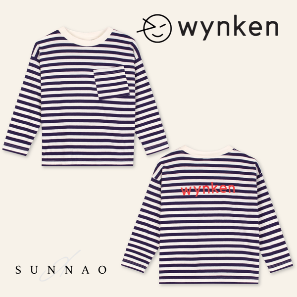 <Wynken> WYNKEN LONG SLEEVE POCKET TEE - NIGHT NAVY / ECRU
