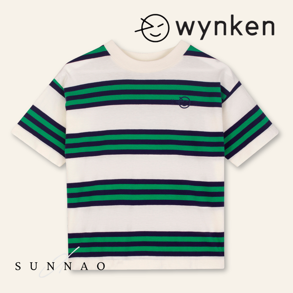 <Wynken> TRIPLE STRIPE TEE - NAVY / GREEN　