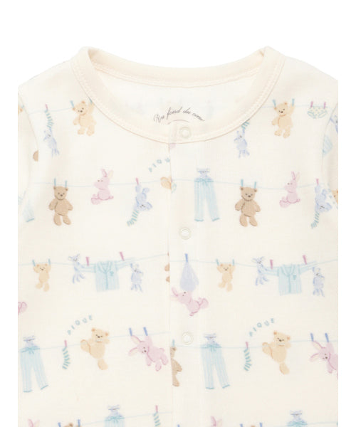 <gelato pique> Washing animal romper - OFF WHITE　
