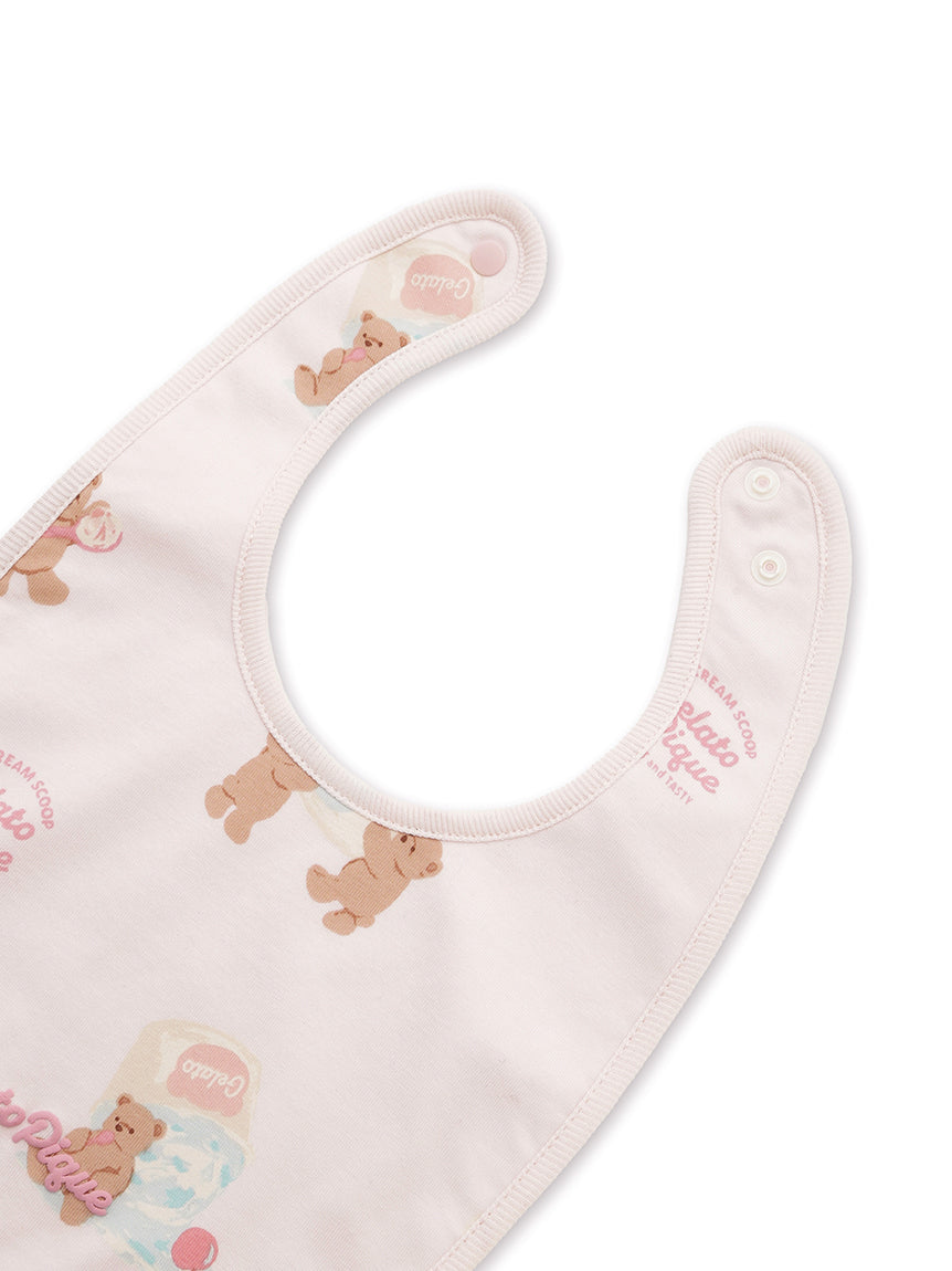 <gelato pique> BABY Ice cream bear bib - PINK