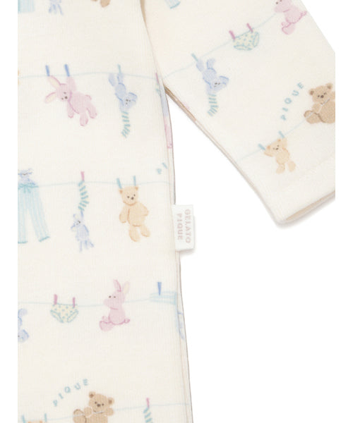 <gelato pique> Washing animal romper - OFF WHITE　