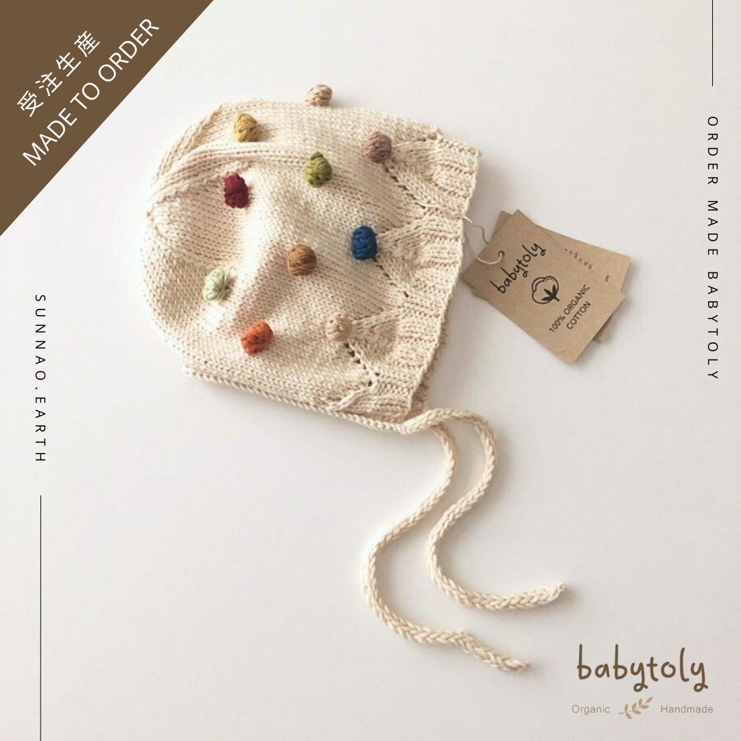 【予約／オーダー会】<Babytoly> RAINBOW BLOSSOM POPCORN BONNET（0M-4Y）-Babytoly-SUNNAO