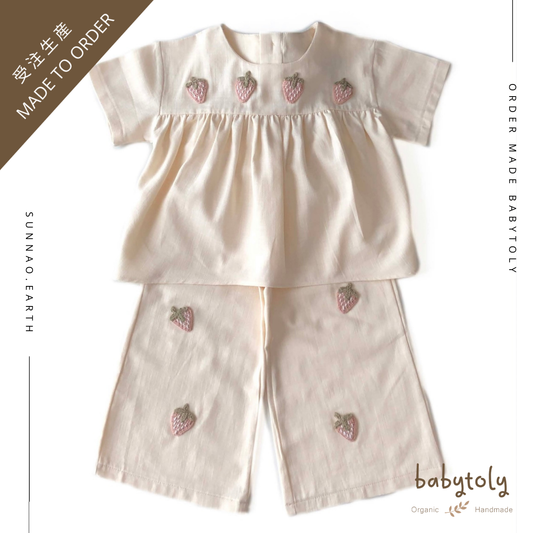 【予約／オーダー会】<Babytoly> STRAWBERRY SET  ( SHIRT & BOTTOM )