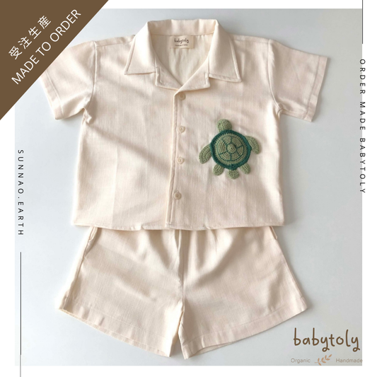 【予約／オーダー会】<Babytoly> TURTLE SHIRT SHIRT & BOTTOM SET