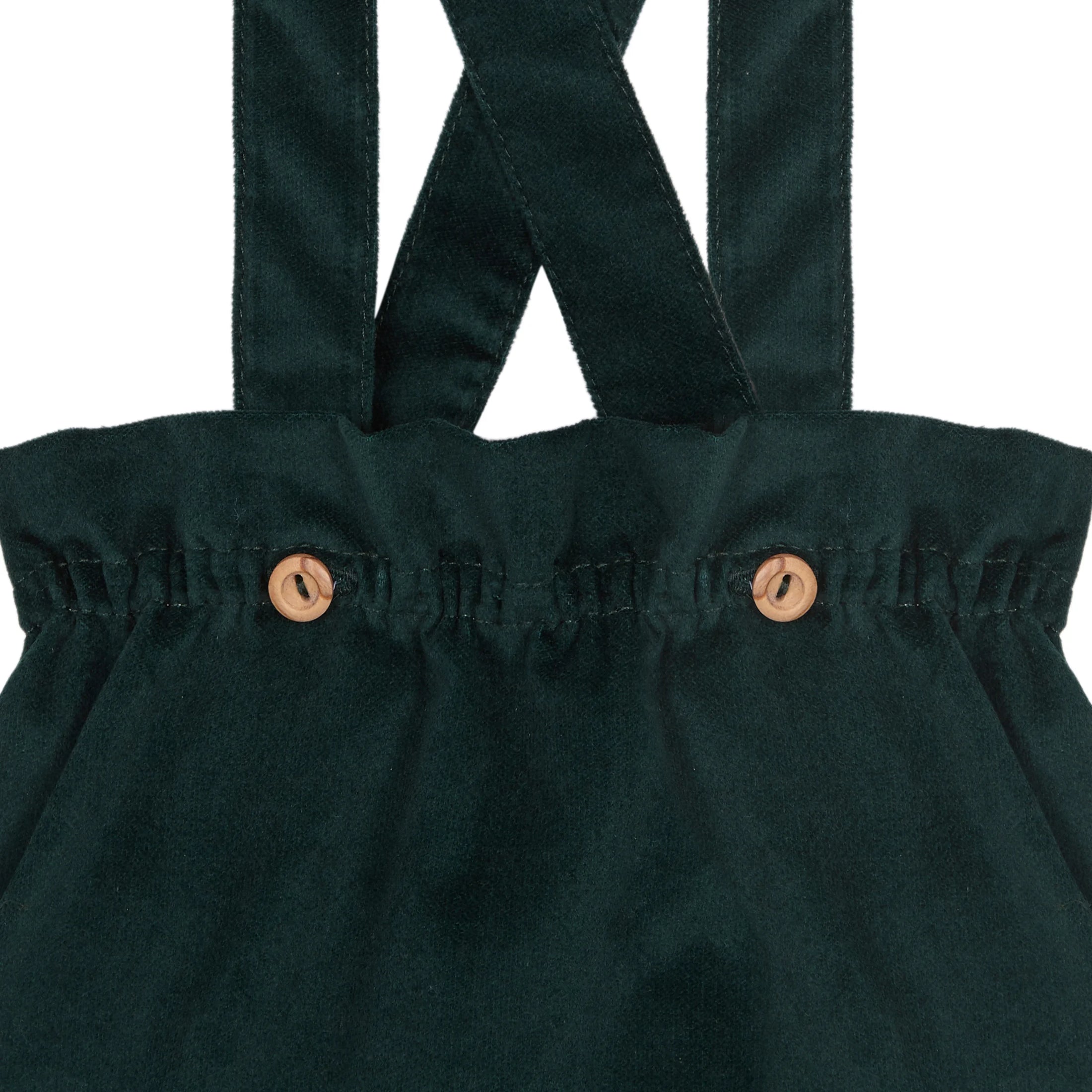 <Birinit Petit> Green Antique velvet straps bloomer（6-12M）