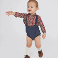 Gallery viewerに画像を読み込む, <Birinit Petit> Blue Cobalt velvet straps bloomer（12-18M）
