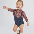 Gallery viewerに画像を読み込む, <Birinit Petit> Blue Cobalt velvet straps bloomer（12-18M）
