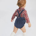 Gallery viewerに画像を読み込む, <Birinit Petit> Blue Cobalt velvet straps bloomer（12-18M）
