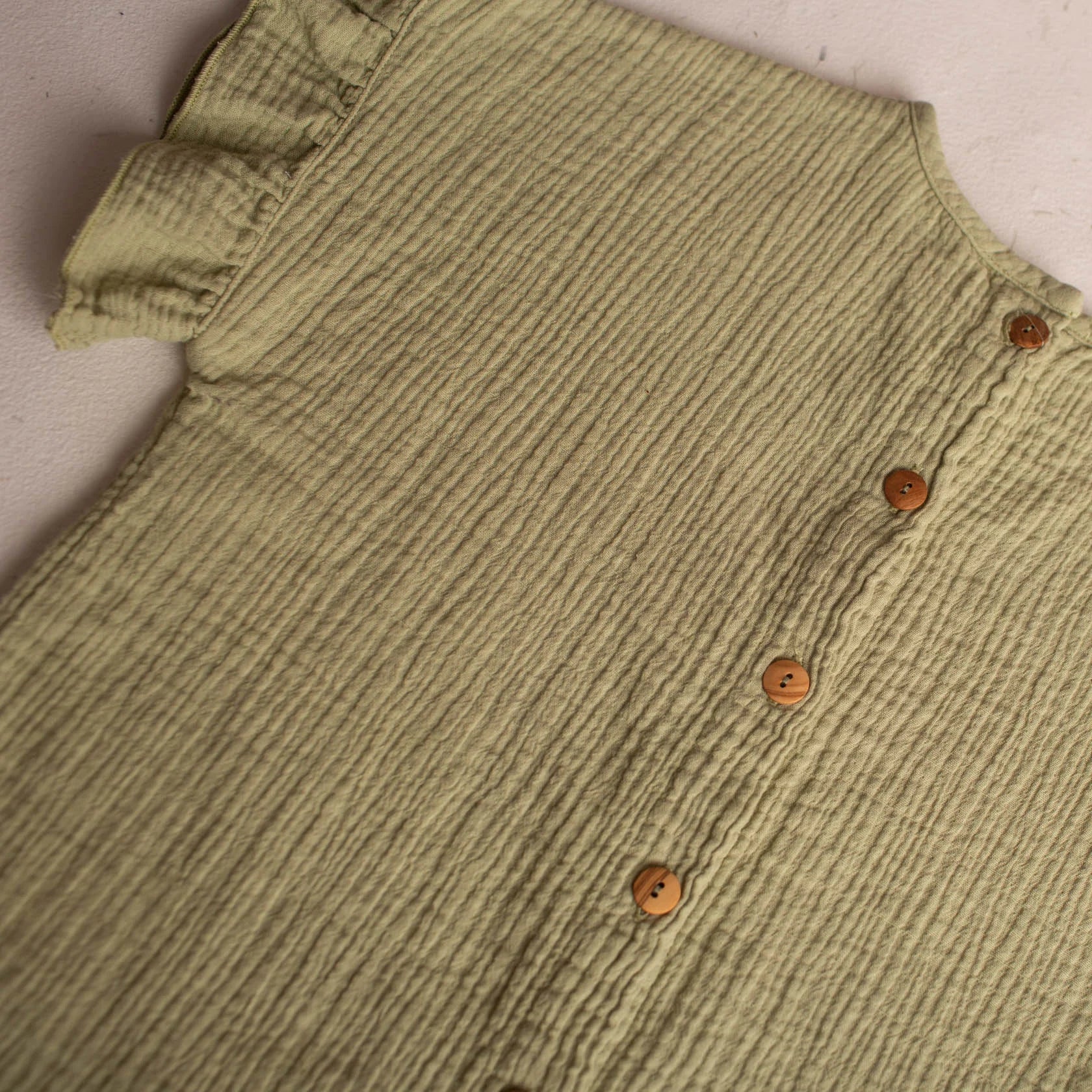 <Birinit Petit> Pistachio bambula blouse（4Y）