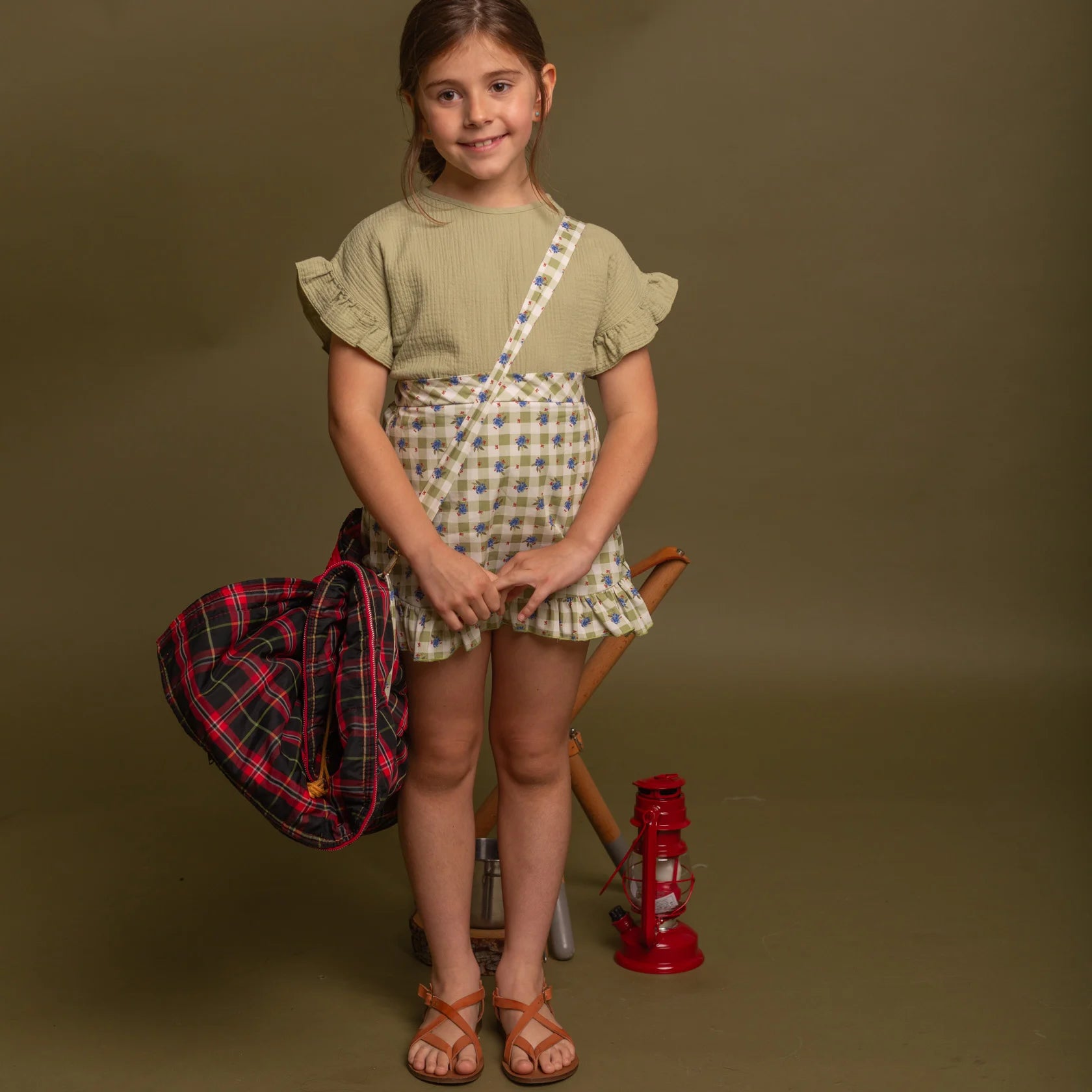 <Birinit Petit> Pistachio bambula blouse（4Y）