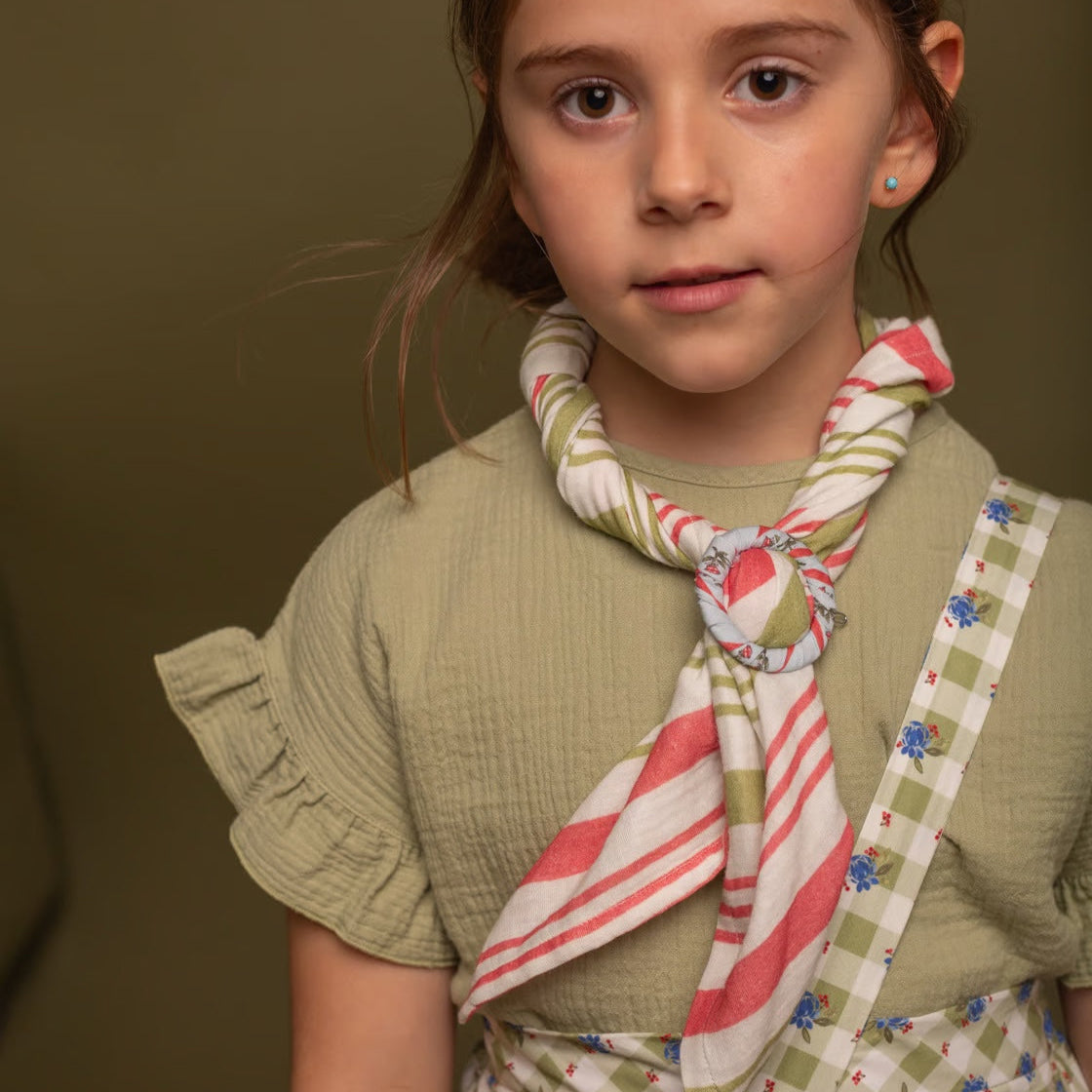 <Birinit Petit> Pistachio bambula blouse（4Y）