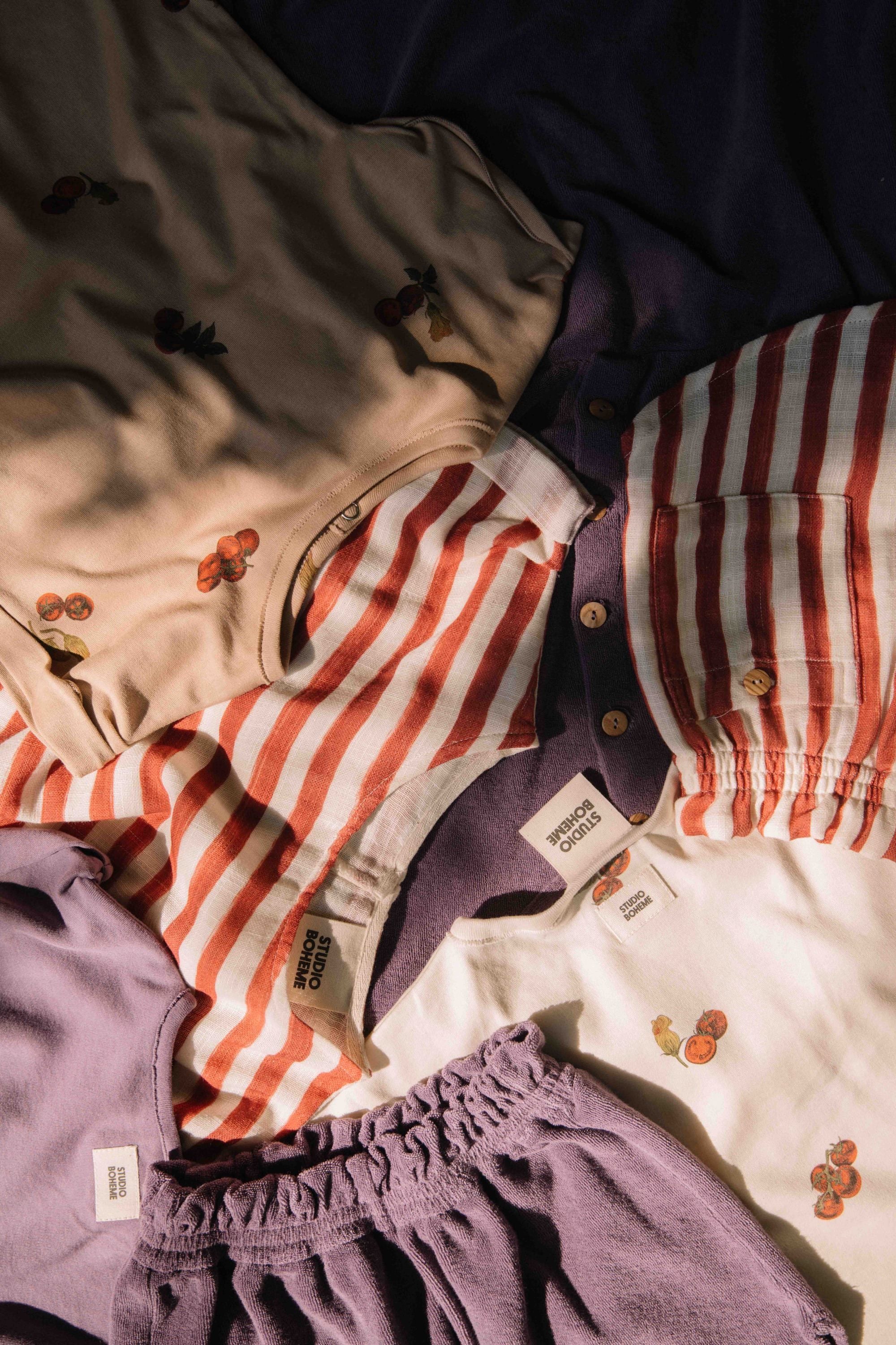 【予約／送料無料】<STUDIO BOHEME PARIS> BLOUSE PRASLIN - RED STRIPES（12M-8Y）