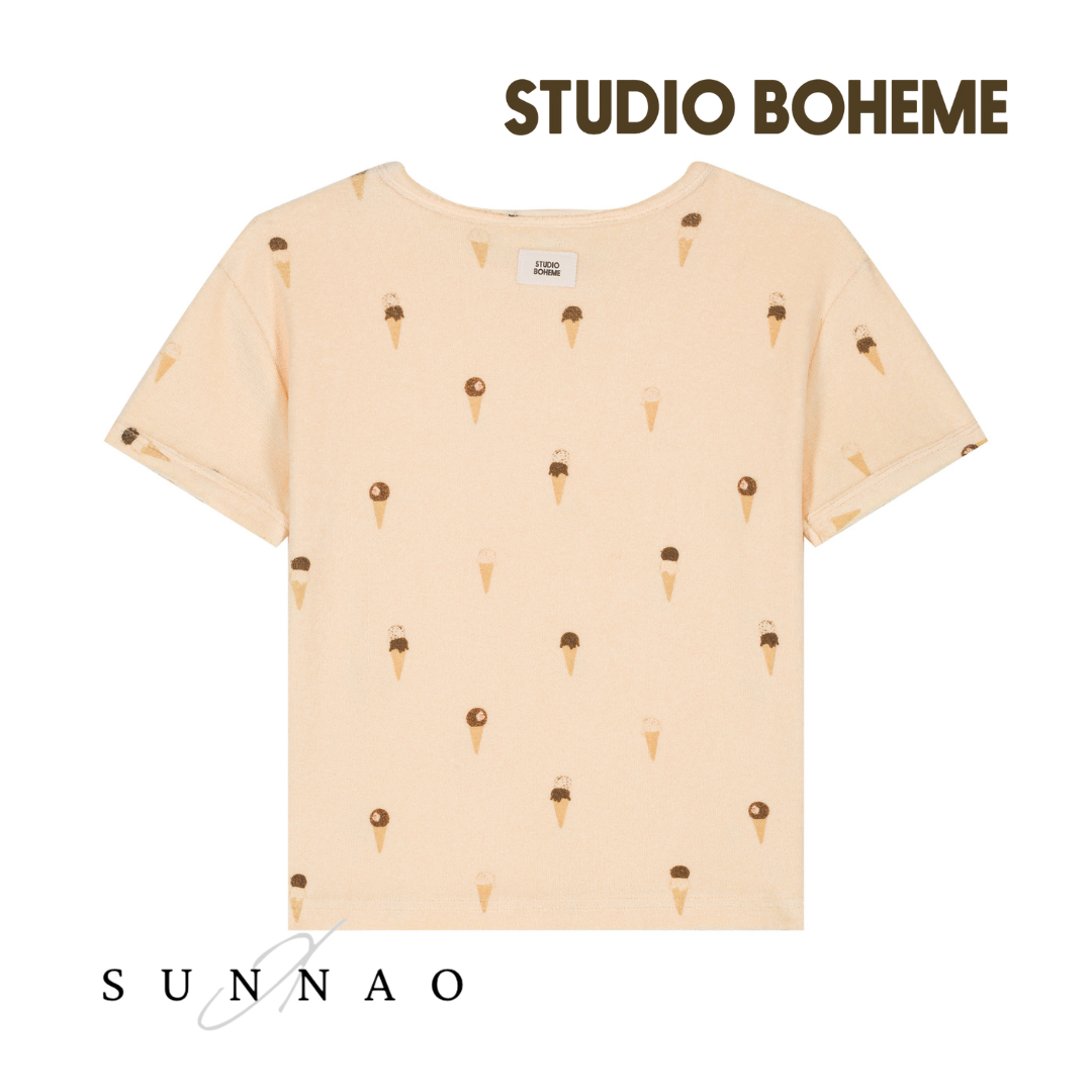 【予約／送料無料】<STUDIO BOHEME PARIS> TSHIRT ESSENTIAL - VANILLA / ICE CREAM （18M-8Y）